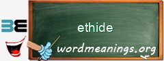WordMeaning blackboard for ethide